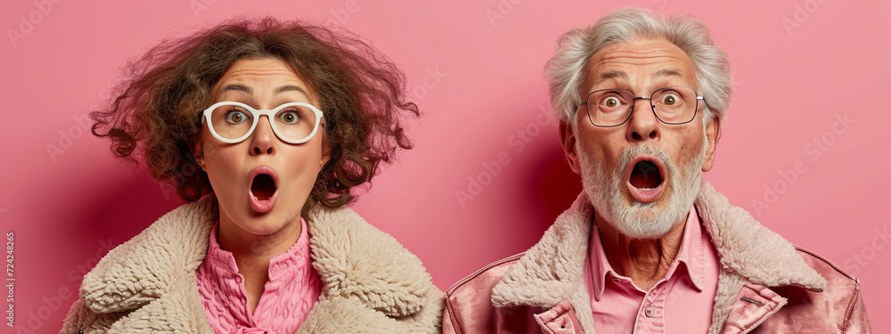 Whimsical Duo: A Playful Encounter of a Man and a Woman Pulling Hilarious Expressions