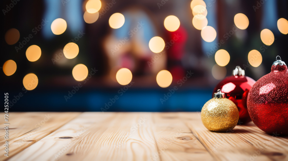 christmas decoration on wooden background, Christmas Tree With Illumination Near the Fireplace. Home Decor, Christmas decoration on wooden background christmas decoration on wooden background, Christmas Tree With Illumination Near the Fireplace. Home Decor, Christmas decoration on wooden background