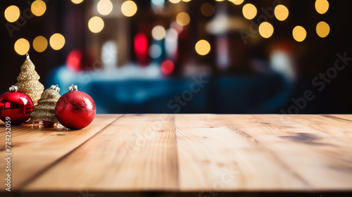 christmas decoration on wooden background, Christmas Tree With Illumination Near the Fireplace. Home Decor, Christmas decoration on wooden background