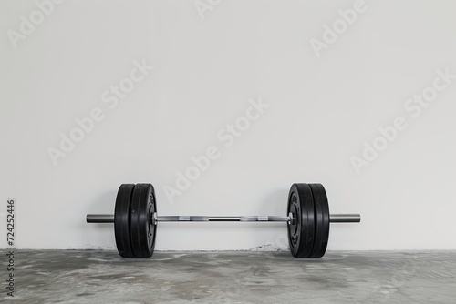 Gym wall with sport barbell trendy sporty lifestyle spacious