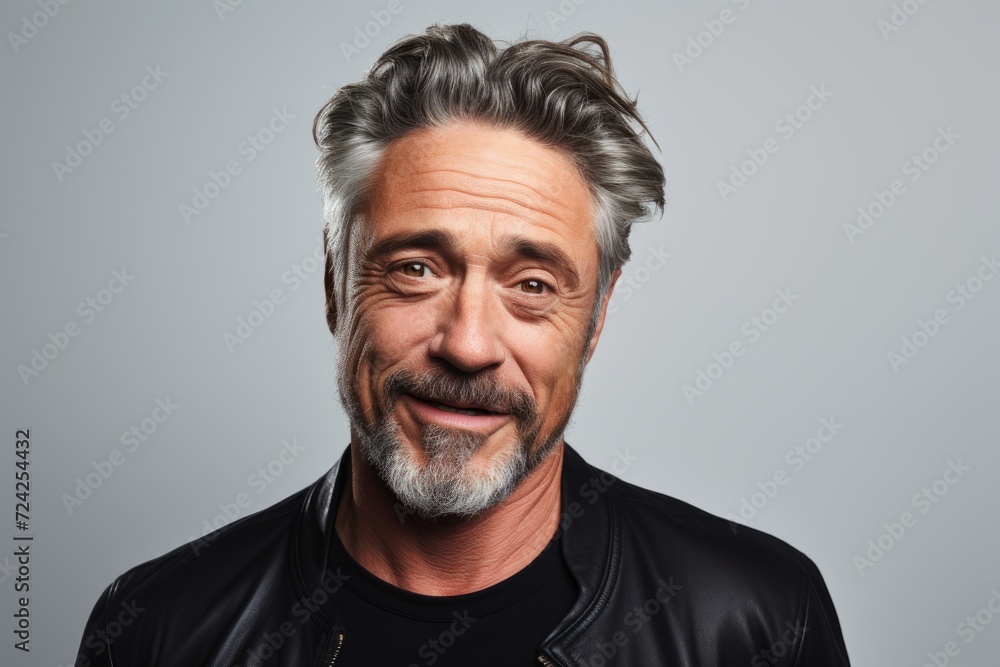Handsome middle aged man with grey beard and mustache. Studio shot. Handsome middle aged man with grey beard and mustache. Studio shot.