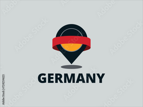 Germany Flag and Location Pin