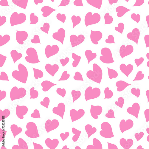 Subtle rose hearts on white backdrop seamless pattern. Elegant art texture for printing on various surfaces or usage in graphic design projects.