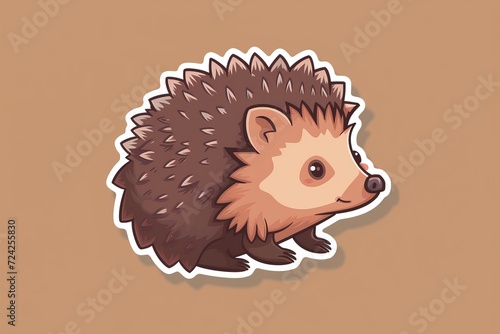 A charming clipart of a spiky hedgehog  brought to life with intricate animal illustration and playful cartoon style  capturing the endearing essence of this beloved creature in a simple yet delightf