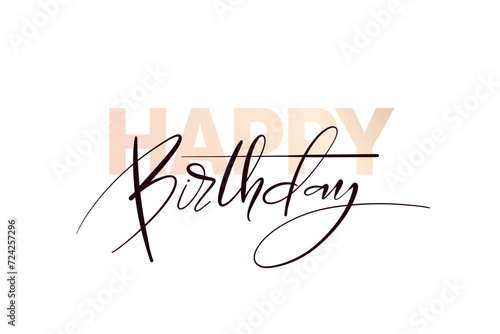 Happy Birthday modern lettering. Various styles hand written greeting horizontal card template. Typography design for cards, posters, banners.