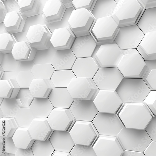 Abstract Hexagon Geometric Surface Loop 1A: light bright clean minimal hexagonal grid pattern random waving motion background canvas in pure wall architectural white © Mateen