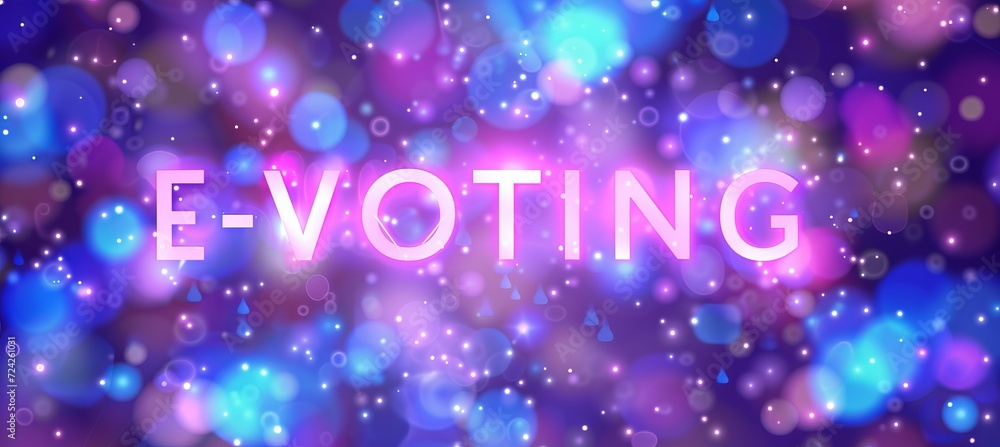 E voting concept with blurred magical background for secure and convenient internet voting E voting concept with blurred magical background for secure and convenient internet voting