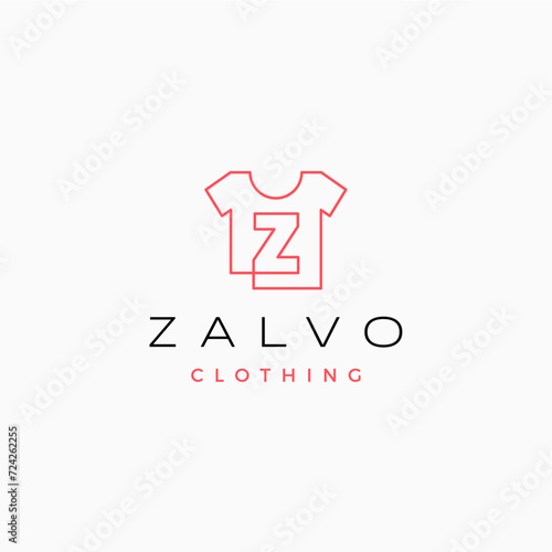 z letter tee tshirt apparel clothing monogram logo vector icon illustration