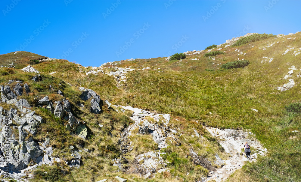 A hiking trail with the beautifull sunny weather in Slovakia