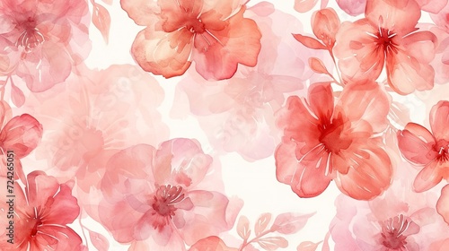 Romantic floral watercolor seamless pattern design, generative ai,  © irvan