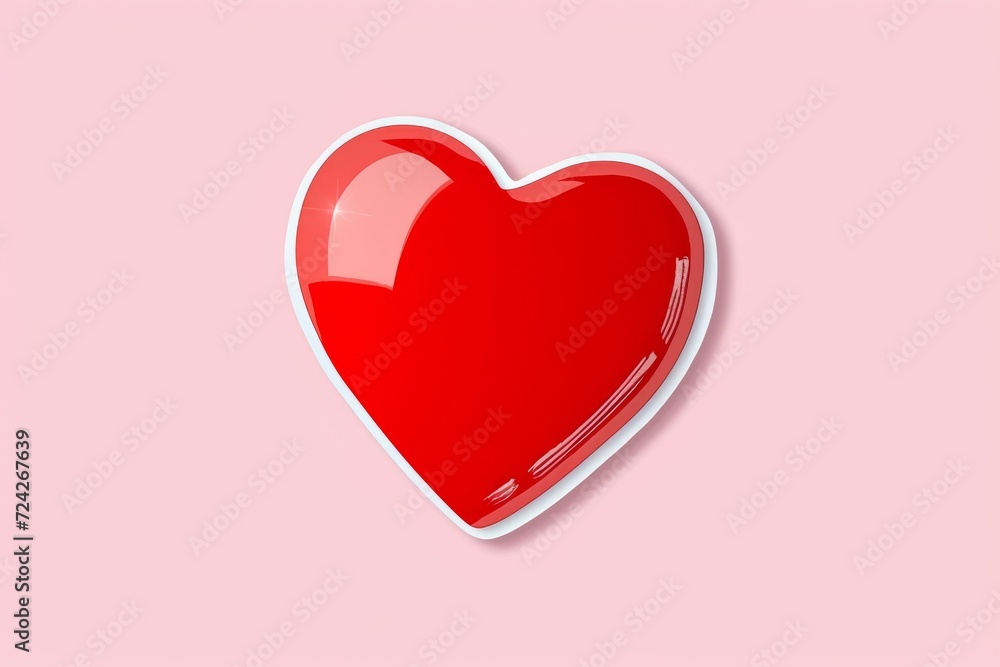 A vibrant red heart, adorned with a delicate white border, symbolizes the passionate love and romance of valentine's day