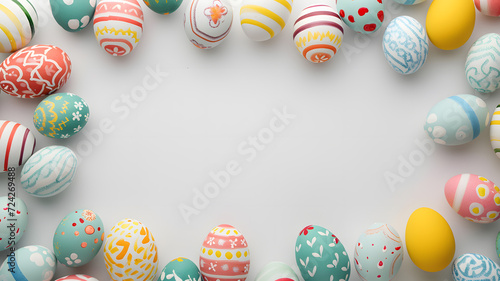 Easter eggs background for copy space