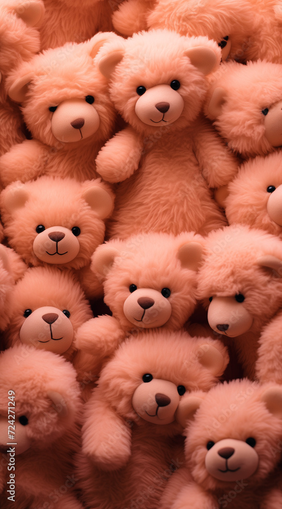 teddy bear background.Minimal creative fun concept.Trendy social mockup or wallpaper with copy space.Top view,flat lay.Generative AI teddy bear background.Minimal creative fun concept.Trendy social mockup or wallpaper with copy space.Top view,flat lay.Generative AI