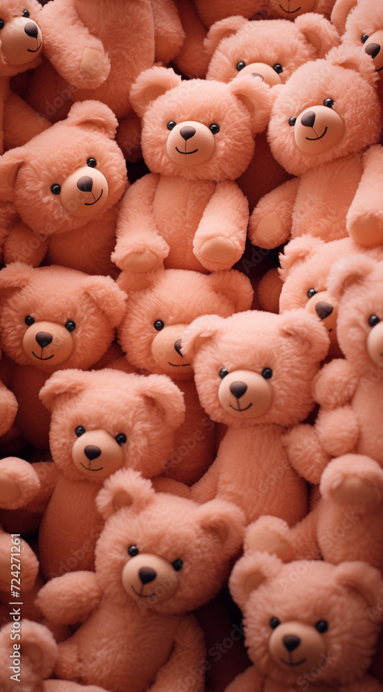 teddy bear background.Minimal creative fun concept.Trendy social mockup or wallpaper with copy space.Top view,flat lay.Generative AI teddy bear background.Minimal creative fun concept.Trendy social mockup or wallpaper with copy space.Top view,flat lay.Generative AI