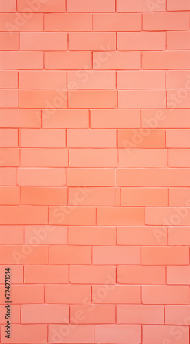 peachy brick wall .Trendy social mockup or wallpaper with copy space.Top view.Generative AI