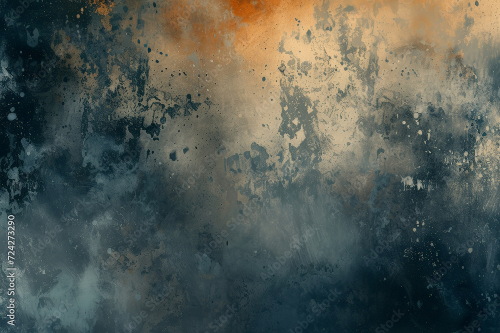 Atmospheric abstract with a cosmic blend of navy and gold, featuring a splattered, starry texture. Atmospheric abstract with a cosmic blend of navy and gold, featuring a splattered, starry texture.