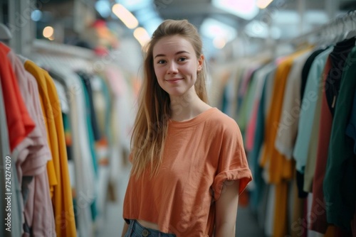 Female model leading a sustainable fashion initiative Promoting eco-friendly clothing