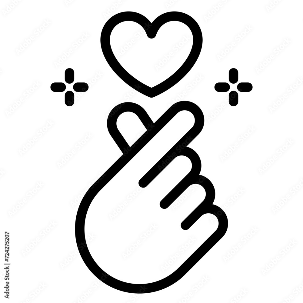 Icon of hand making small heart, I love you or mini heart sign Icon of hand making small heart, I love you or mini heart sign