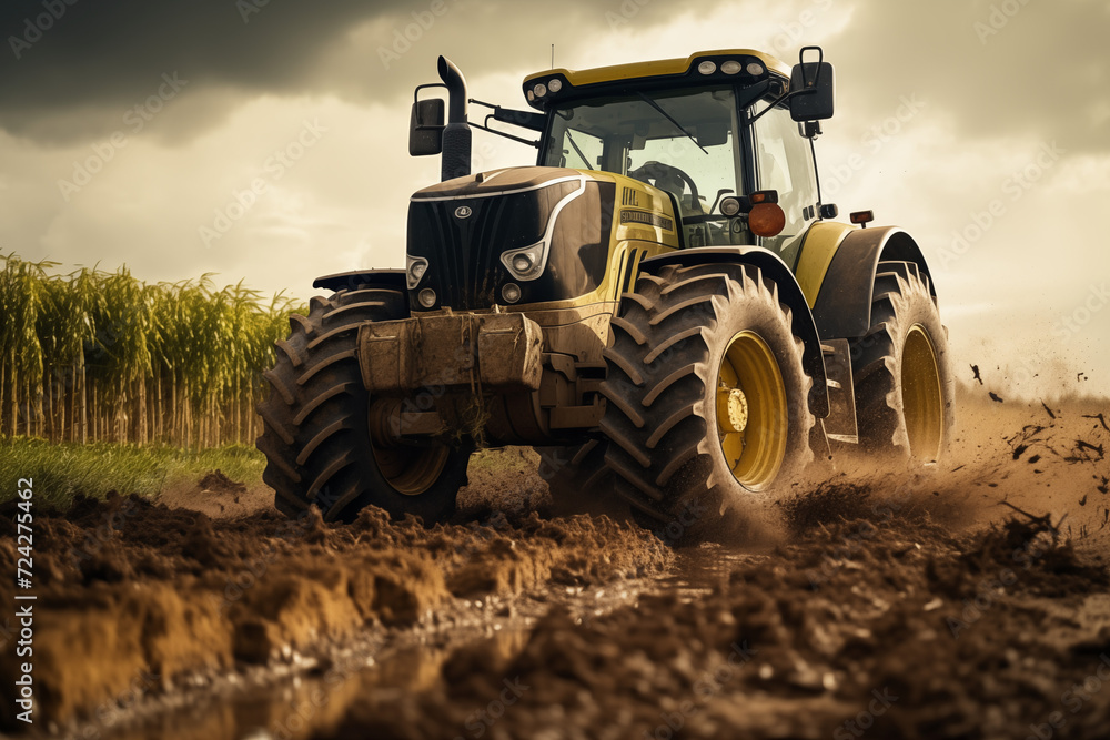 Tractor in a field. Farm. Agriculture. Harvest in a field. Agricultural professions. Peasant world. Harvest period.
Tractor in a field. Farm. Agriculture. Harvest in a field. Agricultural professions. Peasant world. Harvest period.