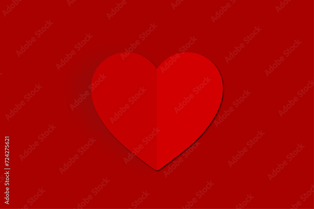 paper red heart on a red background. vector illustration paper red heart on a red background. vector illustration