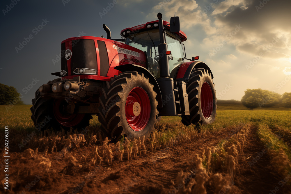 Tractor in a field. Farm. Agriculture. Harvest in a field. Agricultural professions. Peasant world. Harvest period.
Tractor in a field. Farm. Agriculture. Harvest in a field. Agricultural professions. Peasant world. Harvest period.