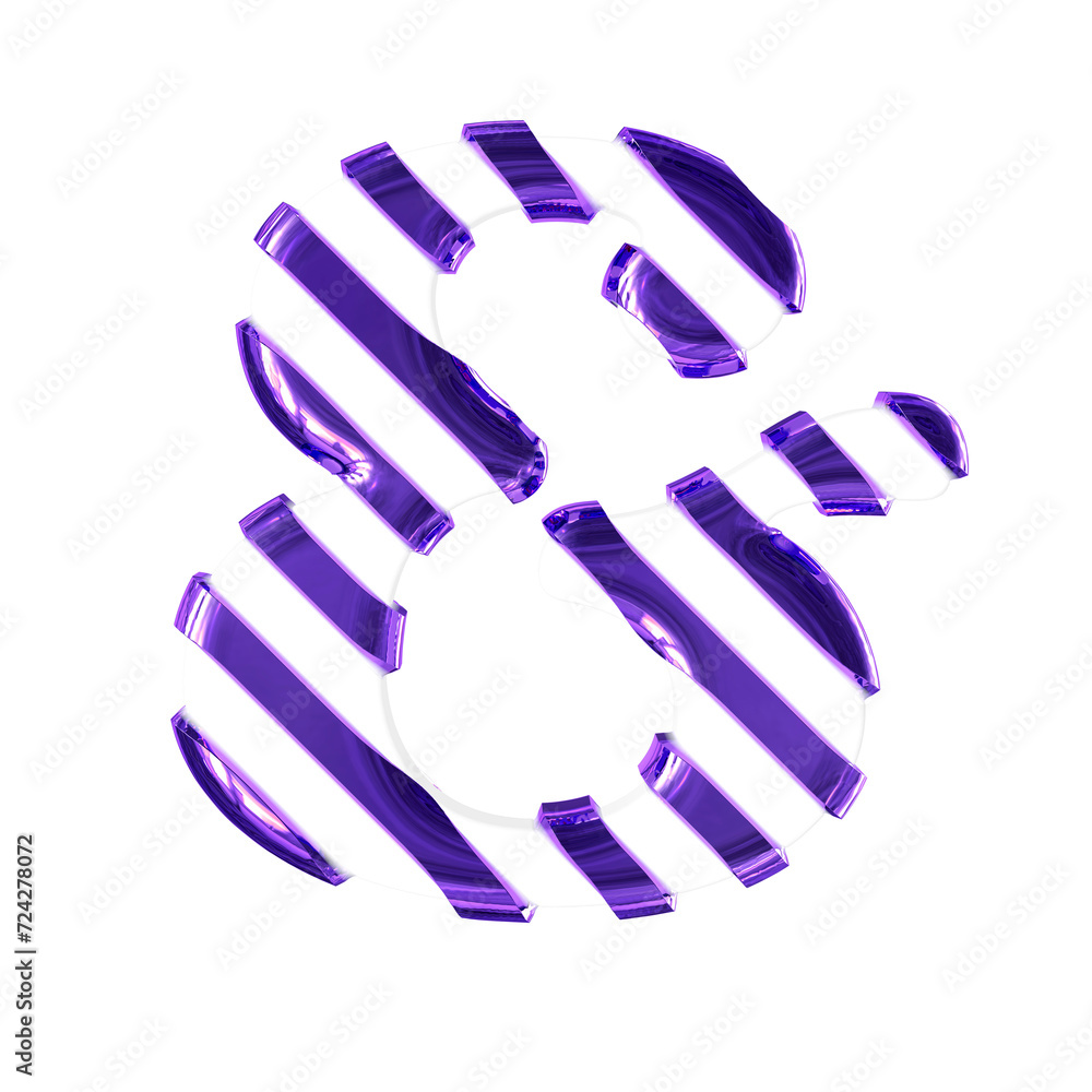 White symbol with thin purple diagonal straps White symbol with thin purple diagonal straps