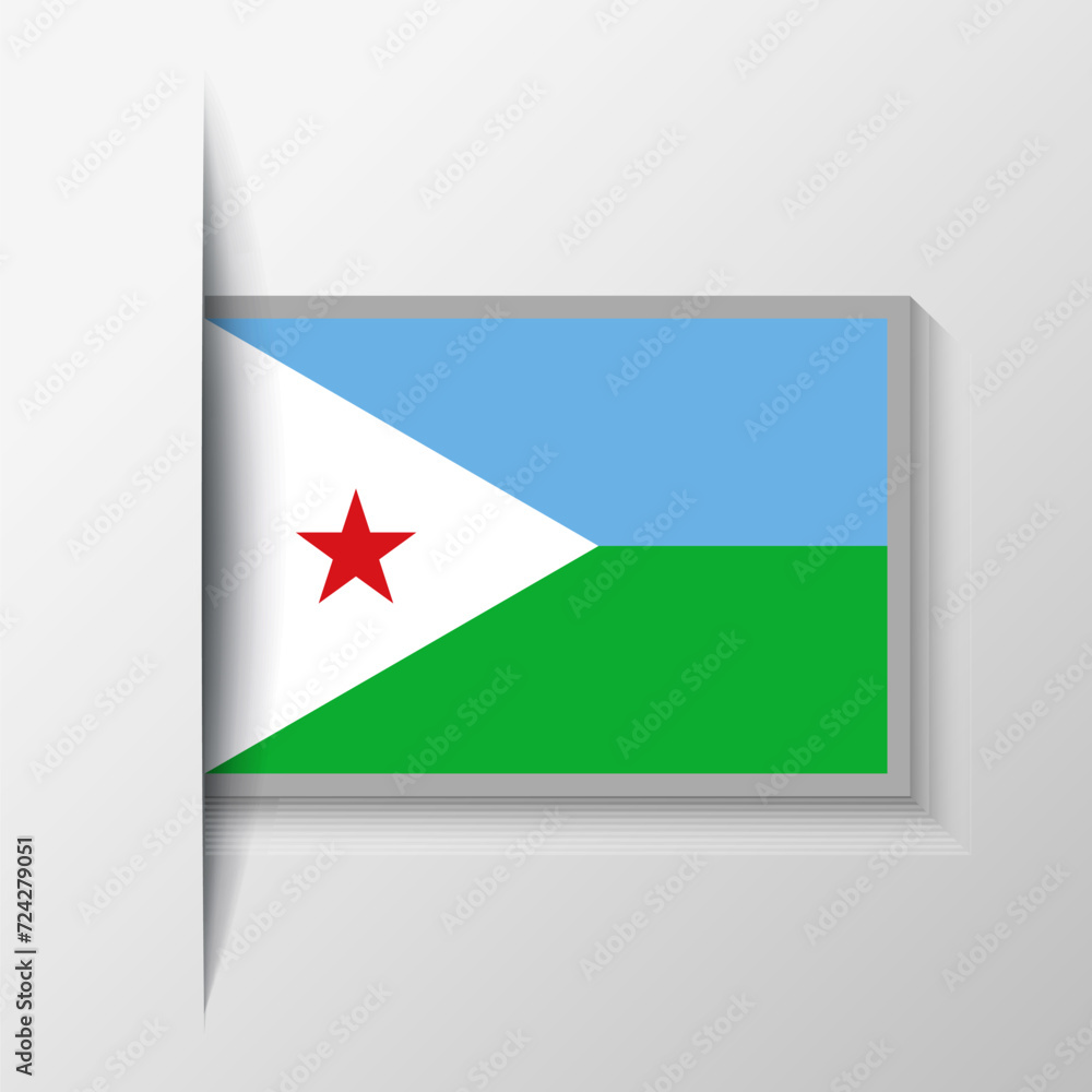 Naklejka premium Vector Rectangular Djibouti Flag Background
