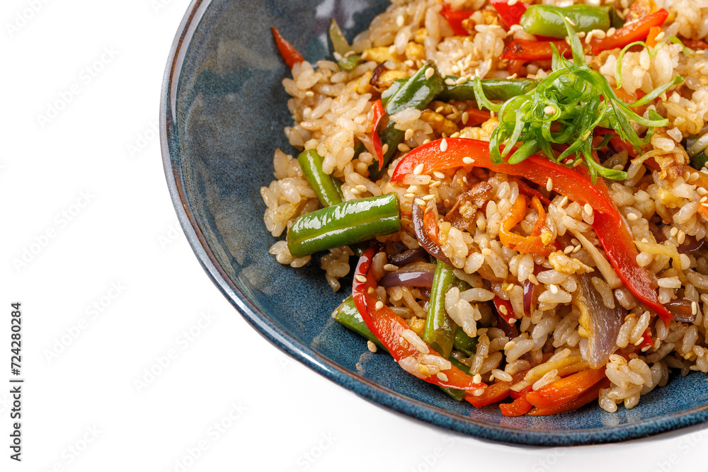 Hibachi rice with vegetables on a white background studio shooting 3 Hibachi rice with vegetables on a white background studio shooting 3