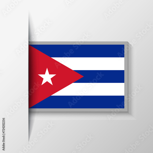 Vector Rectangular Cuba Flag Background