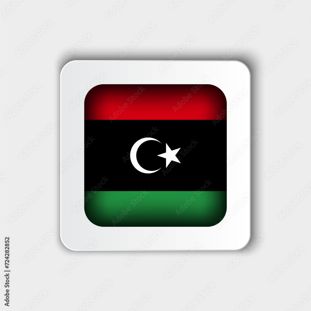 Libya Flag Button Flat Design Libya Flag Button Flat Design