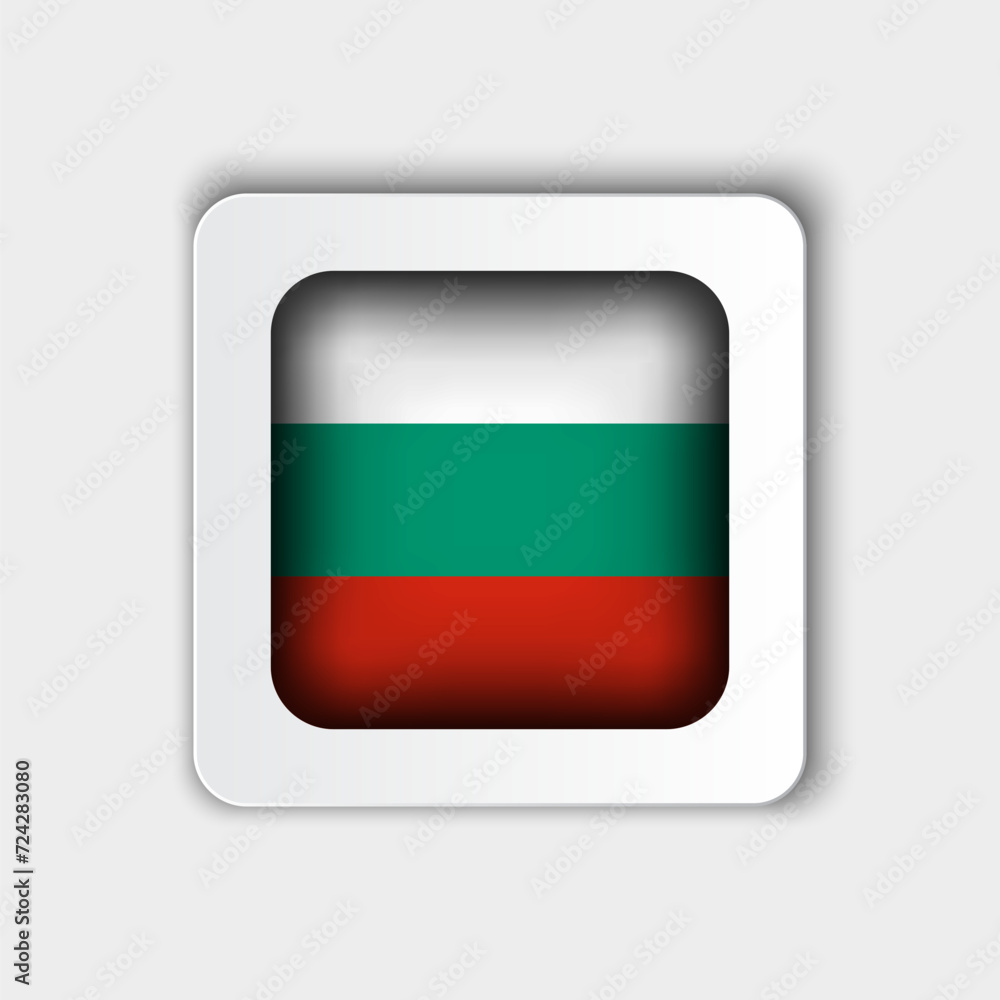 Bulgaria Flag Button Flat Design Bulgaria Flag Button Flat Design