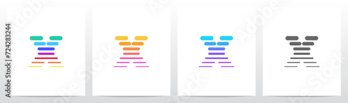 Horizontal Lines Thick And Thin Letter Logo Design X