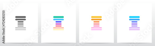 Horizontal Lines Thick And Thin Letter Logo Design I