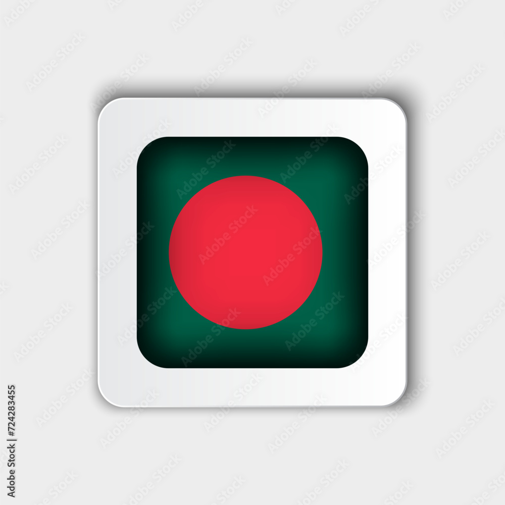 Bangladesh Flag Button Flat Design
