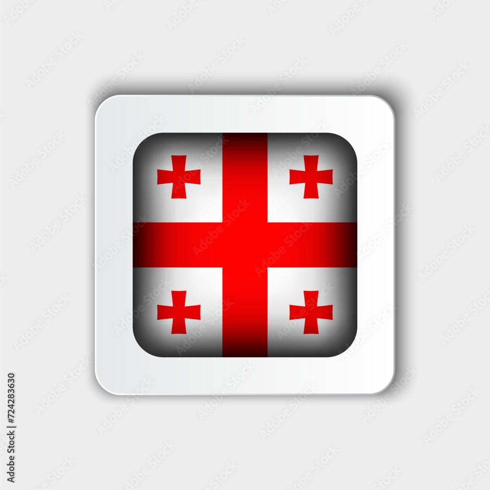 Georgia Flag Button Flat Design
