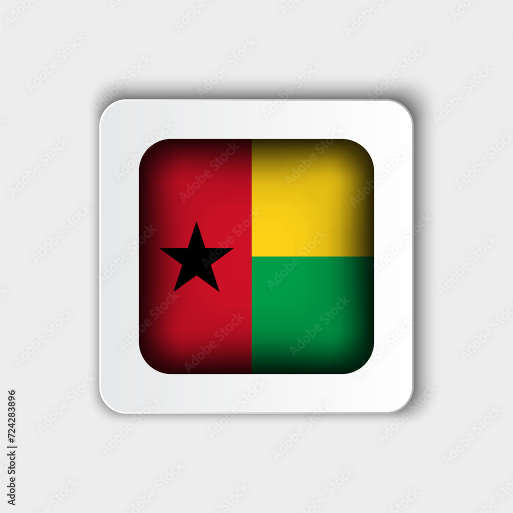 Guinea Bissau Flag Button Flat Design Guinea Bissau Flag Button Flat Design