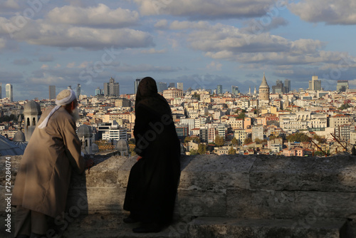 looking at the istanbul in golden hour