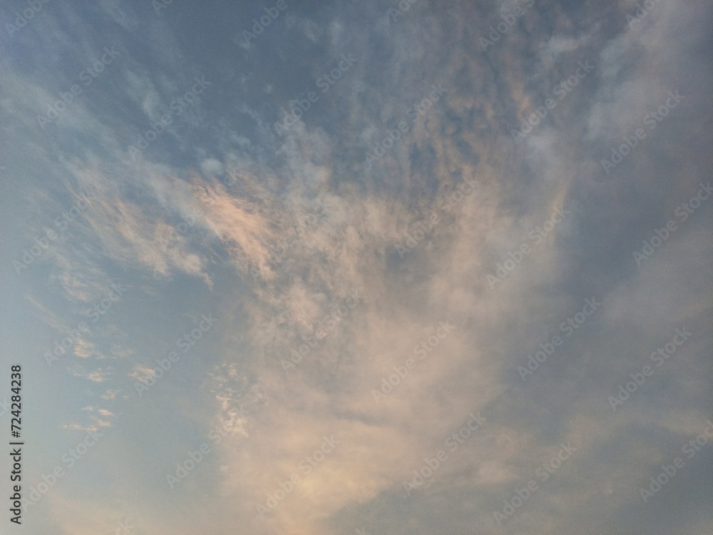 Aesthetic clouds visible at the evening sky