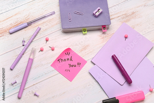Sticky note with text THANK...