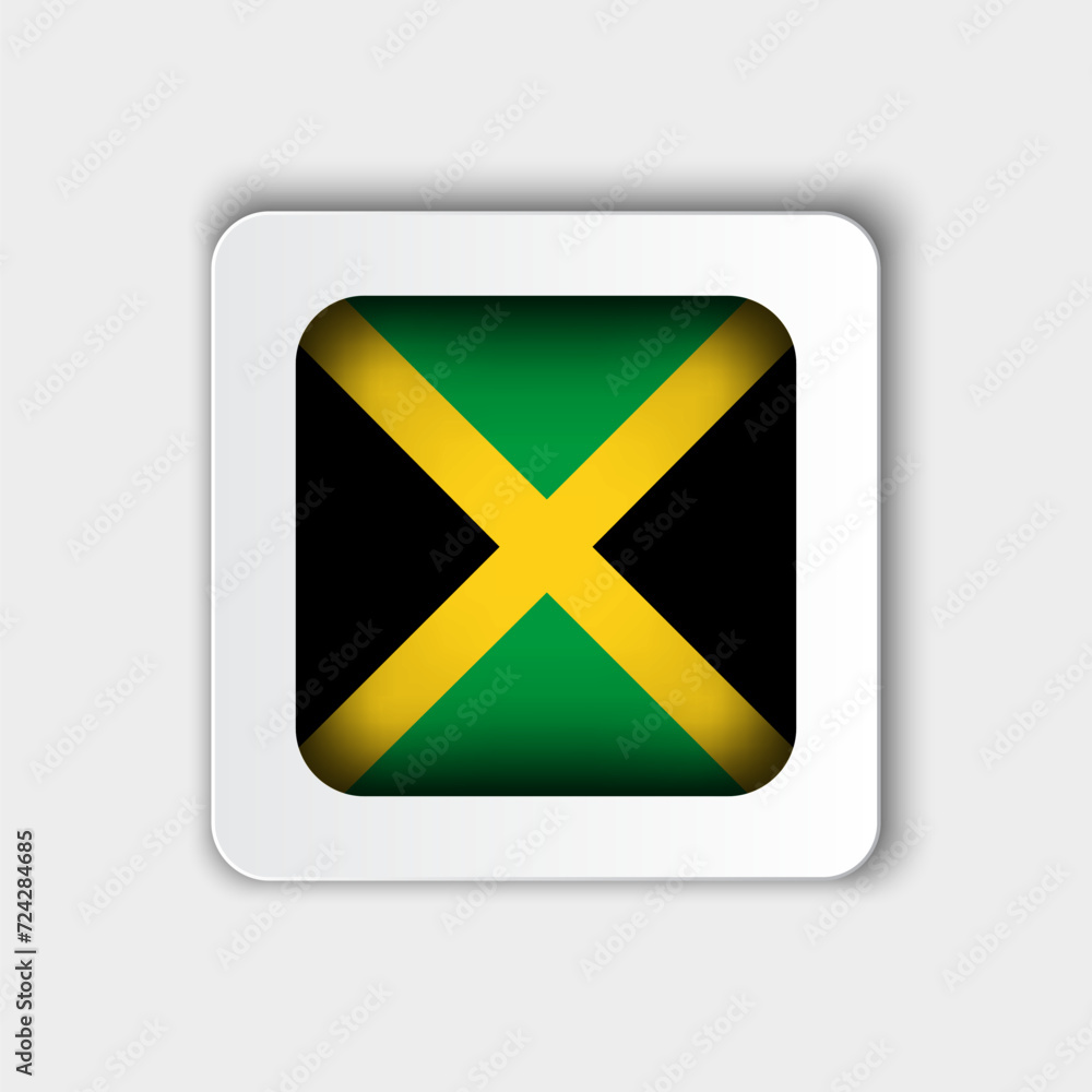 Jamaica Flag Button Flat Design Jamaica Flag Button Flat Design