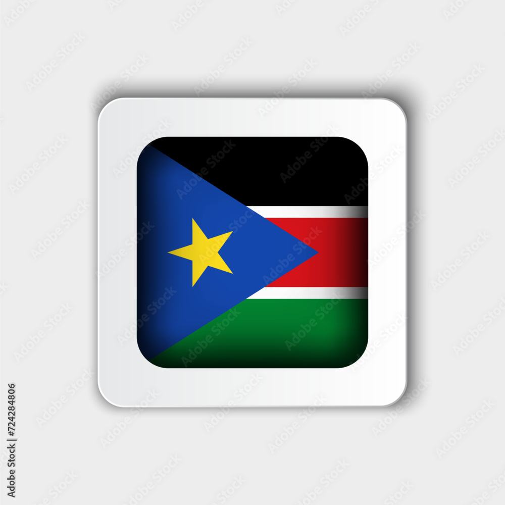 South Sudan Flag Button Flat Design South Sudan Flag Button Flat Design