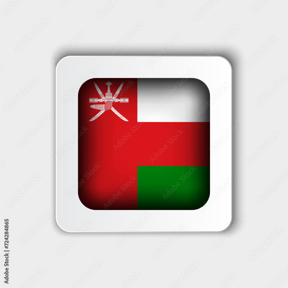 Oman Flag Button Flat Design Oman Flag Button Flat Design