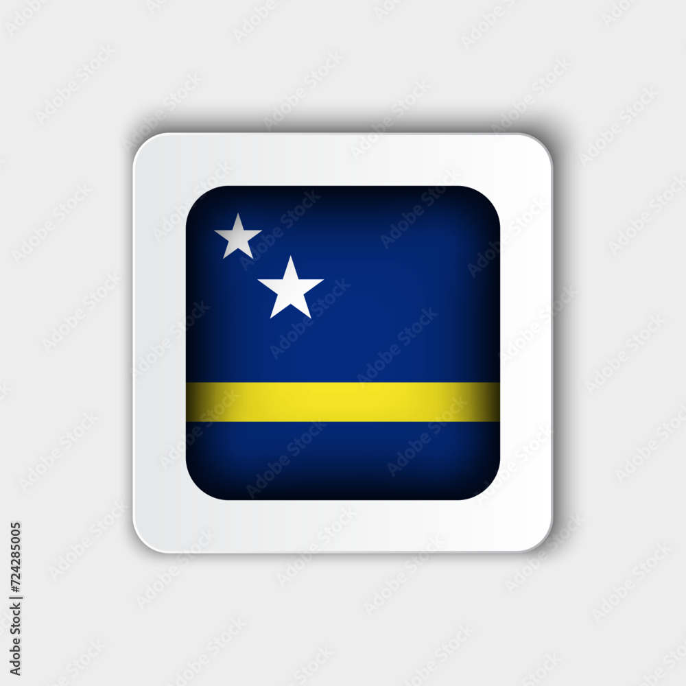 Curacao Flag Button Flat Design Curacao Flag Button Flat Design