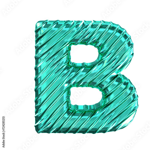 Ribbed turquoise symbol. letter b