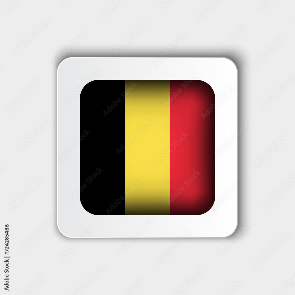 Fototapeta premium Belgium Flag Button Flat Design