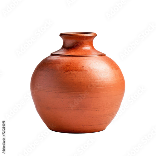 Modern clay jug isolated on white background