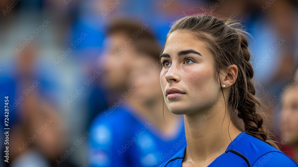 Volleyball player at 2024 olympics in paris, france, amidst