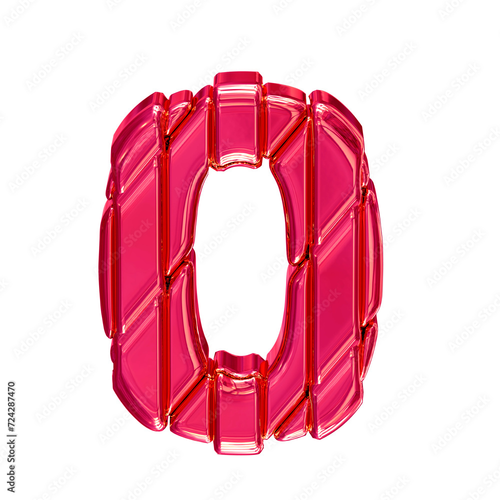 Fototapeta premium Pink symbol in a frame. number 0