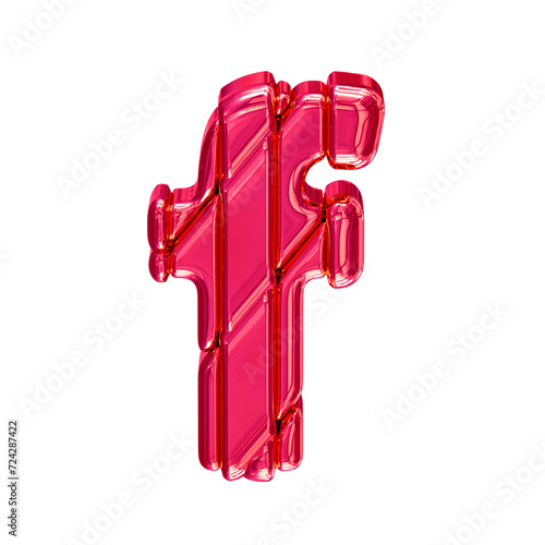 Pink symbol in a frame. letter f