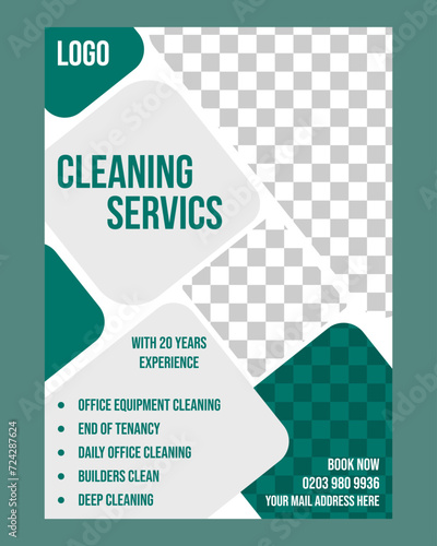 Vector cleaning services flyer template vector a4 size
